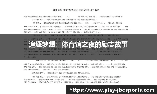 追逐梦想：体育馆之夜的励志故事